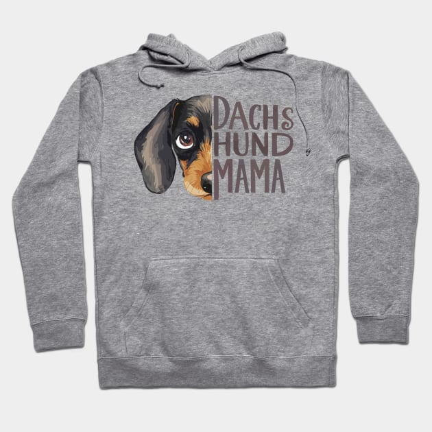 Dachshund Mama Dog Lover Cute Animal Face Hoodie by Indigo Lake